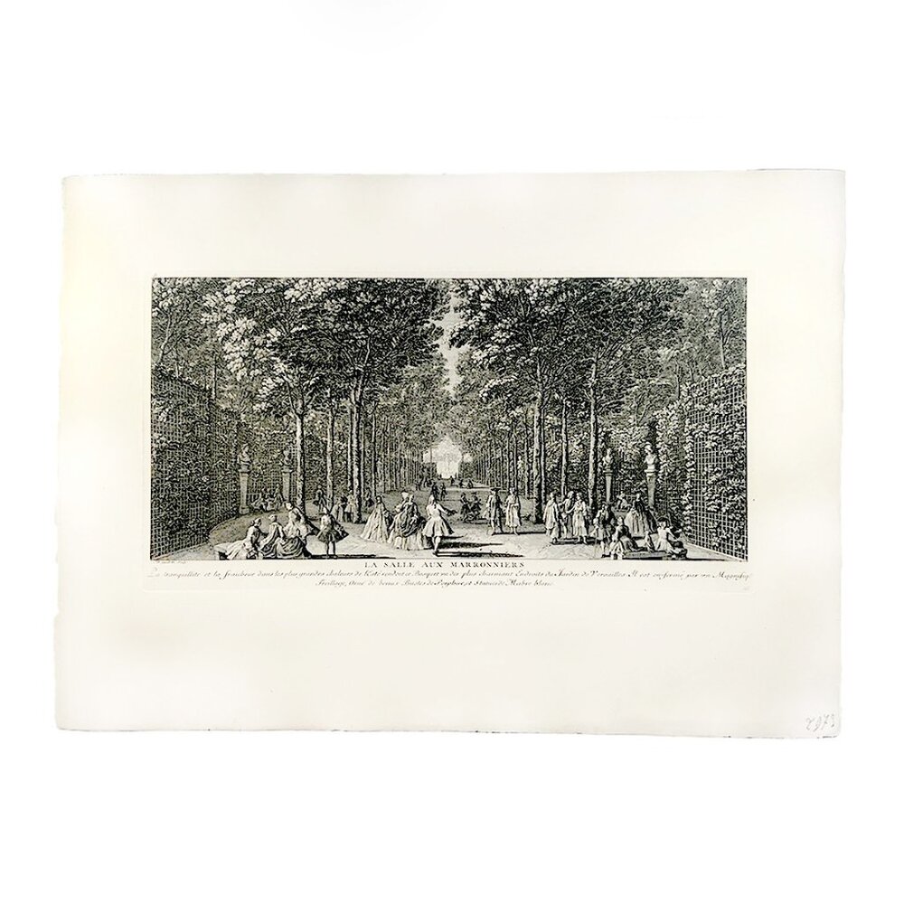 19th Century Etching of Versailles "La Salle aux Marroniers" by J. Rigaud